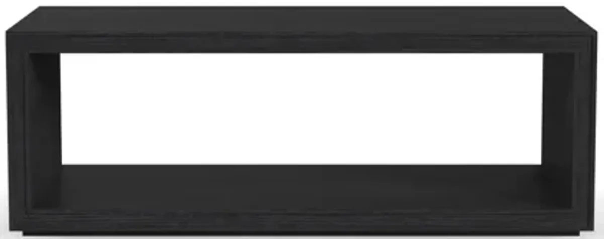 Waterfall Black Rectangular Coffee Table with Casters