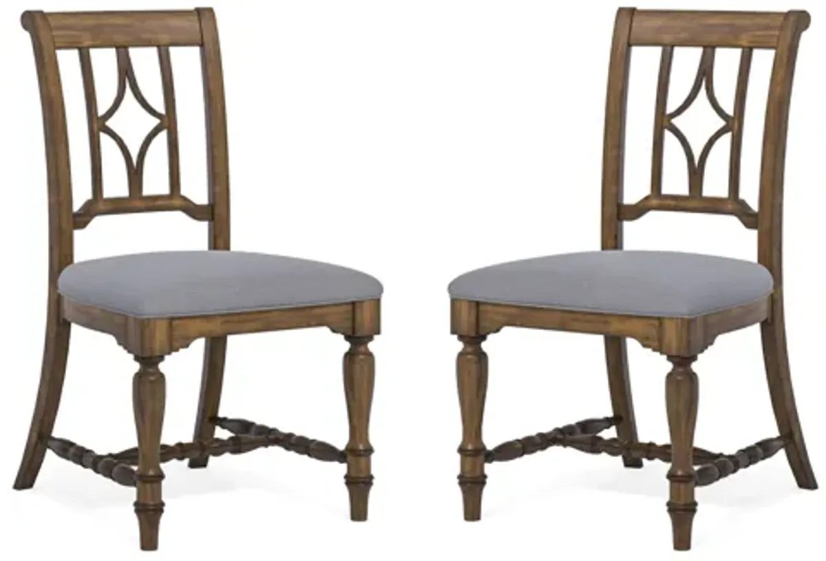 Plymouth Gray Pair of Upholstered Dining Chairs