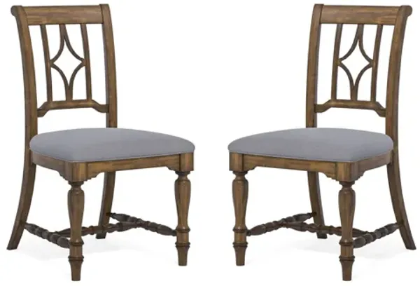 Plymouth Gray Pair of Upholstered Dining Chairs