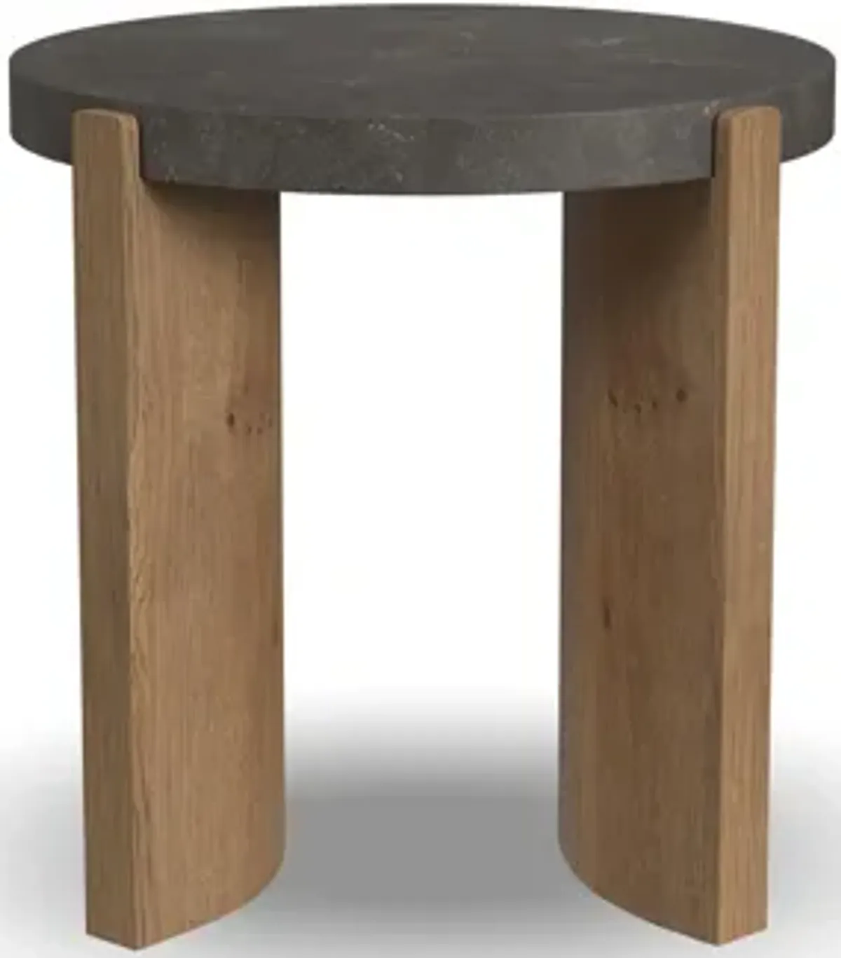 Eclipse Brown Round End Table with Blue Stone Top