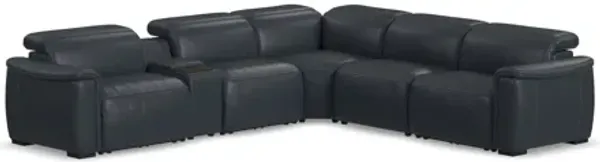 Camden Black 6-Piece Leather Power Reclining Sectional