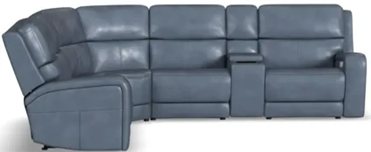 Oasis Storm 6-Piece Leather Sectional
