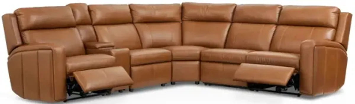 Wyatt Canyon 6-Piece Leather Power Reclining Sectional