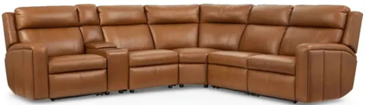 Wyatt Canyon 6-Piece Leather Power Reclining Sectional