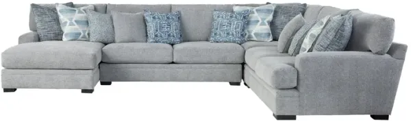 Bulova Silver 4-Piece Sectional with Left-Arm Facing Chaise
