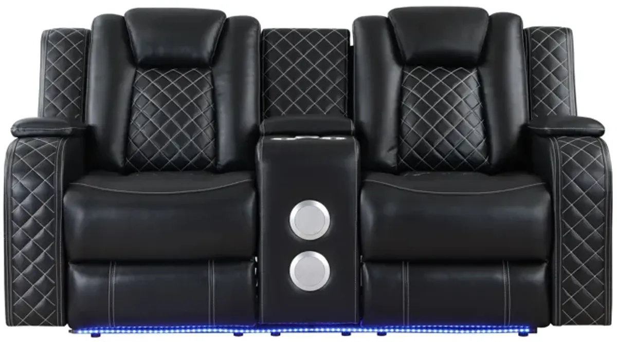 Radiant Power Reclining Loveseat - Black