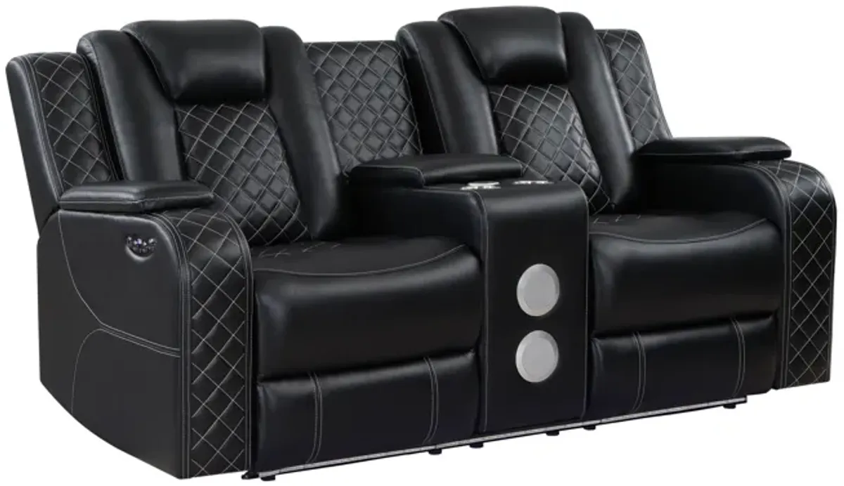Radiant Power Reclining Loveseat - Black