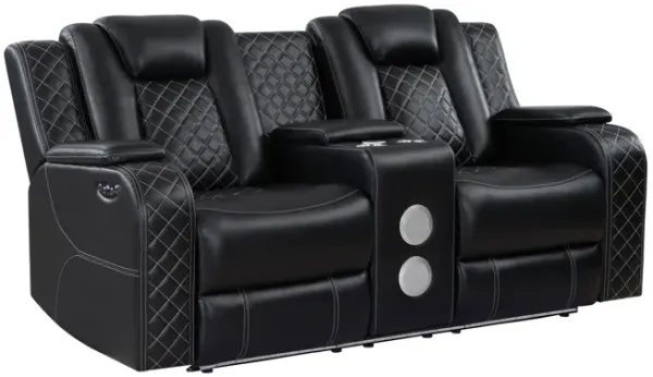 Radiant Power Reclining Loveseat - Black