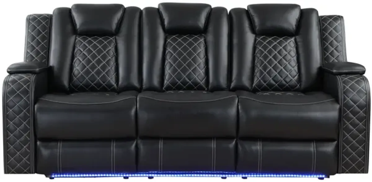 Radiant Power Reclining Sofa - Black