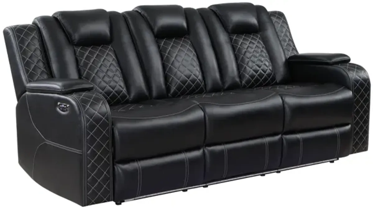 Radiant Power Reclining Sofa - Black
