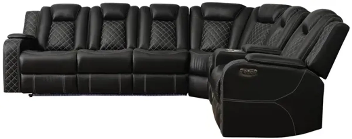 Radiant 3-Piece Reclining Sectional - Black