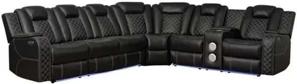 Radiant 3-Piece Reclining Sectional - Black