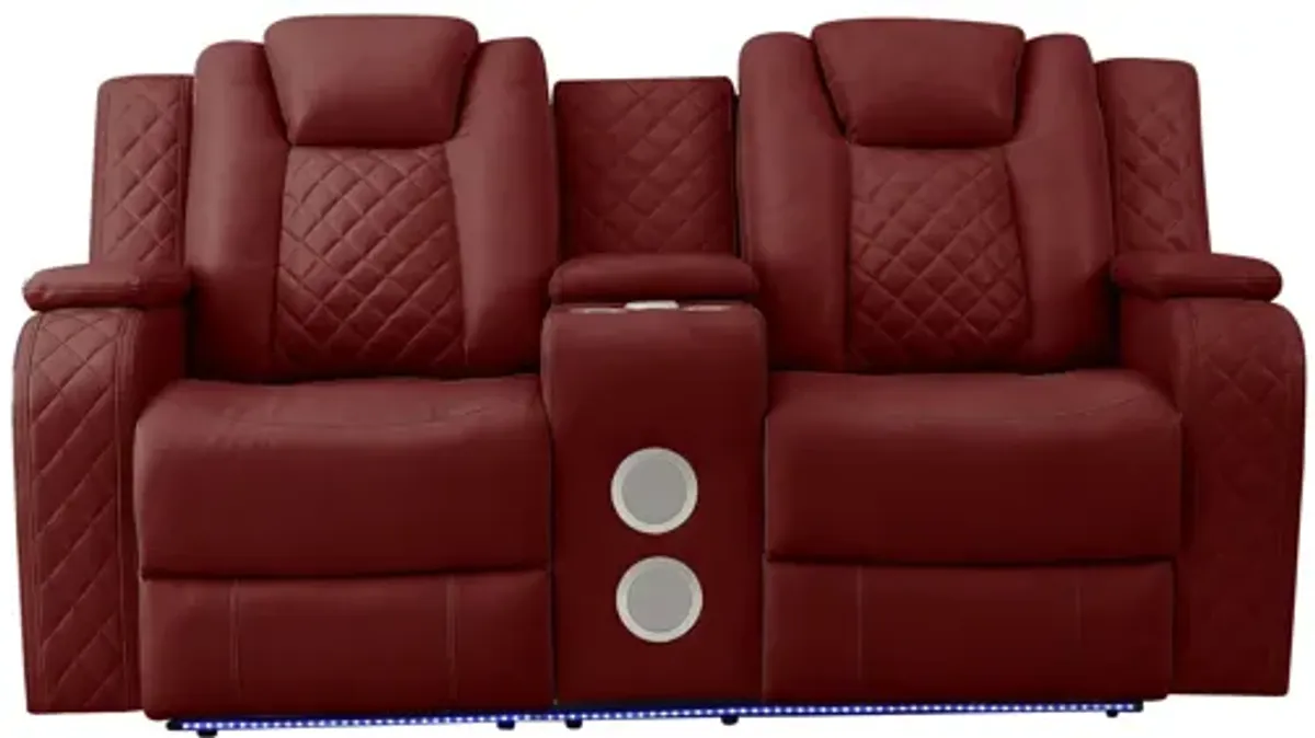 Radiant Power Reclining Loveseat - Red