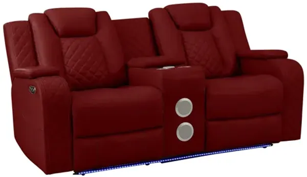 Radiant Power Reclining Loveseat - Red