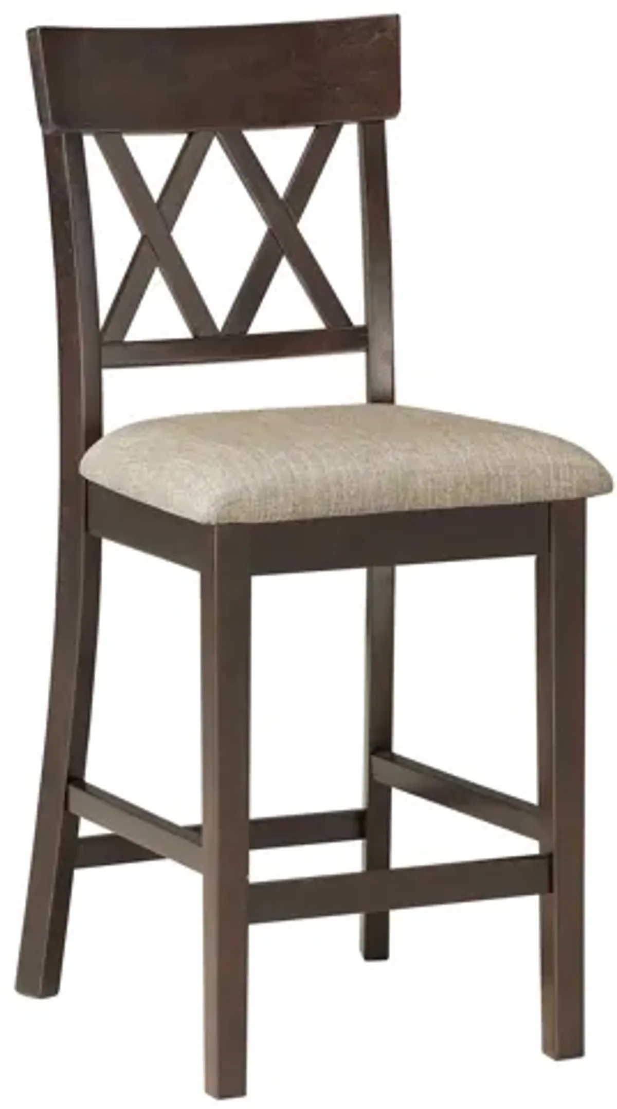 Balin Walnut Double X-Back Counter Height Chair (Set of Two)