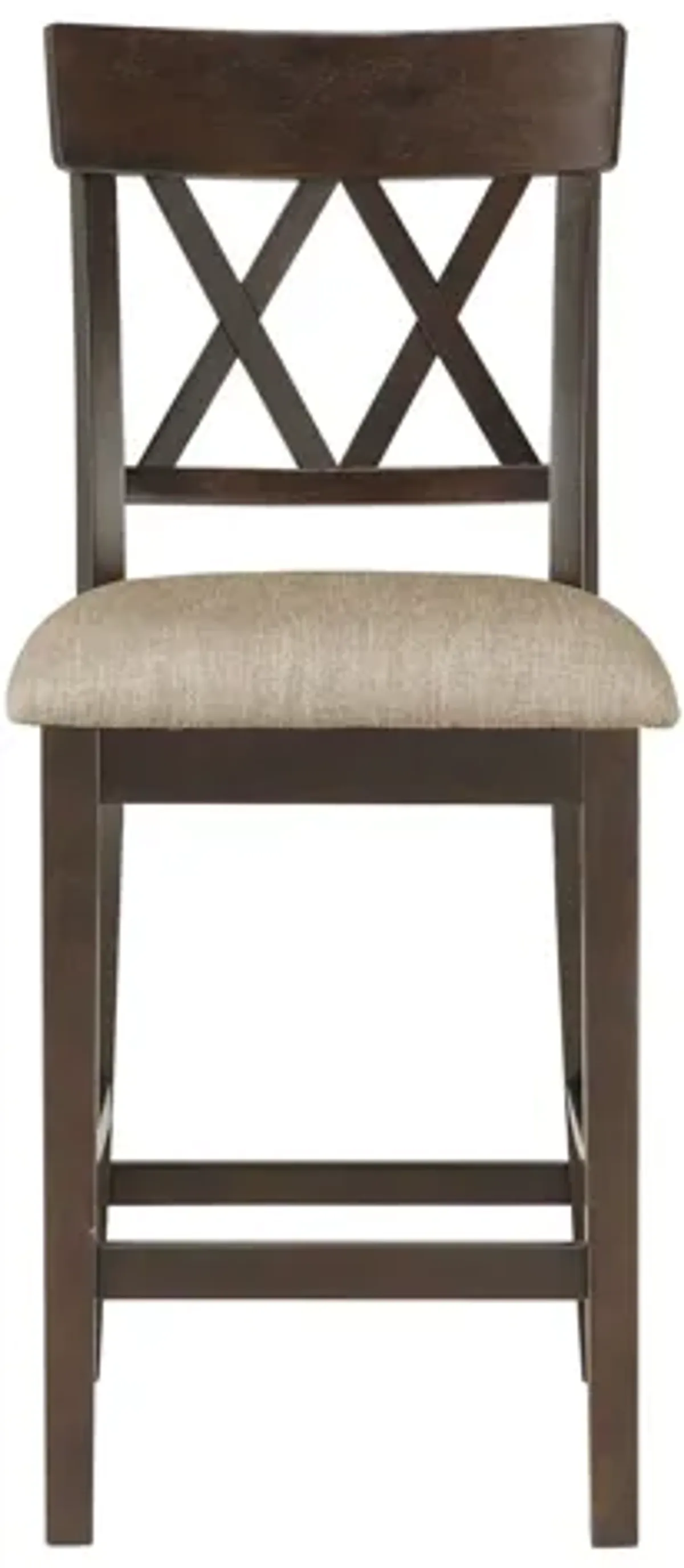Balin Walnut Double X-Back Counter Height Chair (Set of Two)