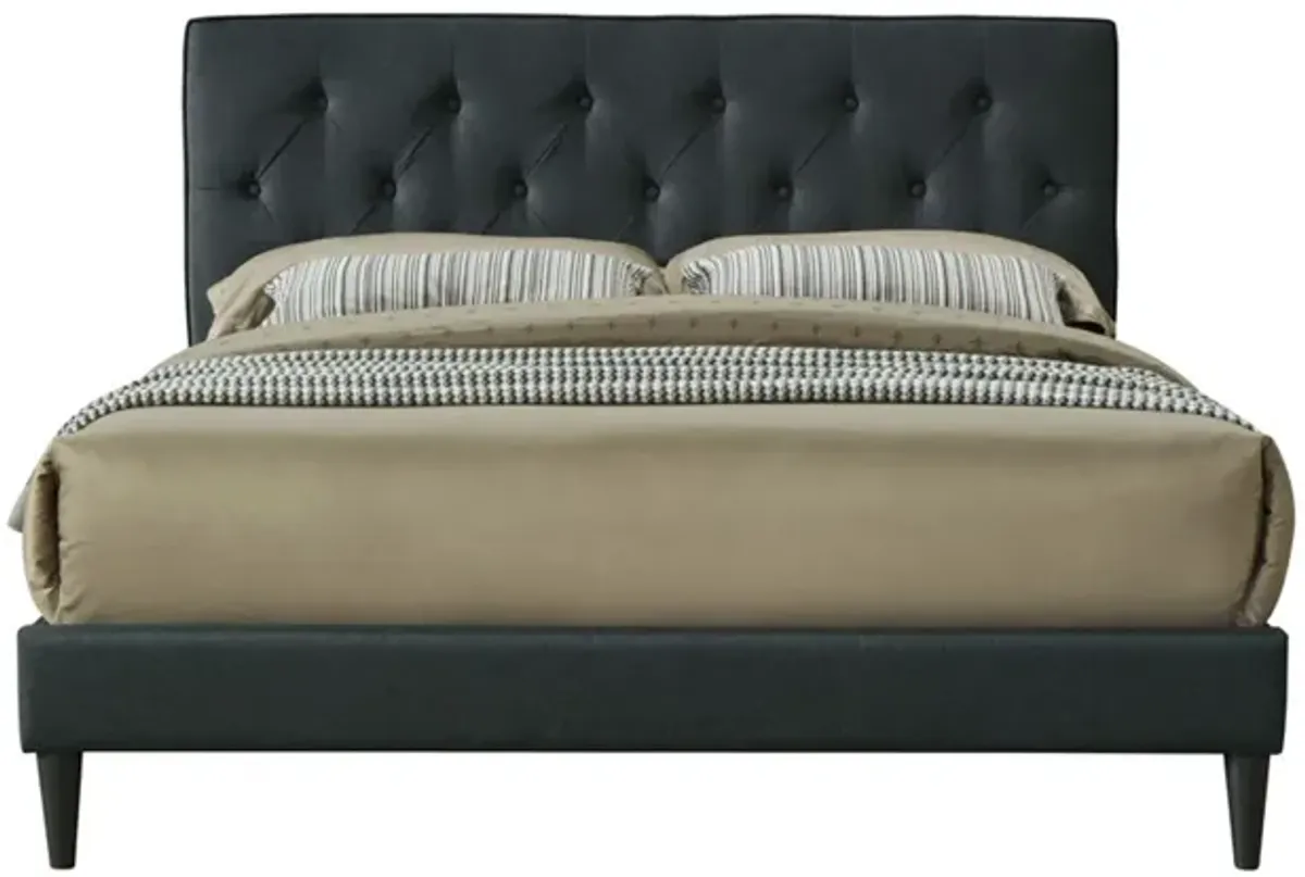 Piper Twin Fabric Tufted Bed in a Box with USB Port