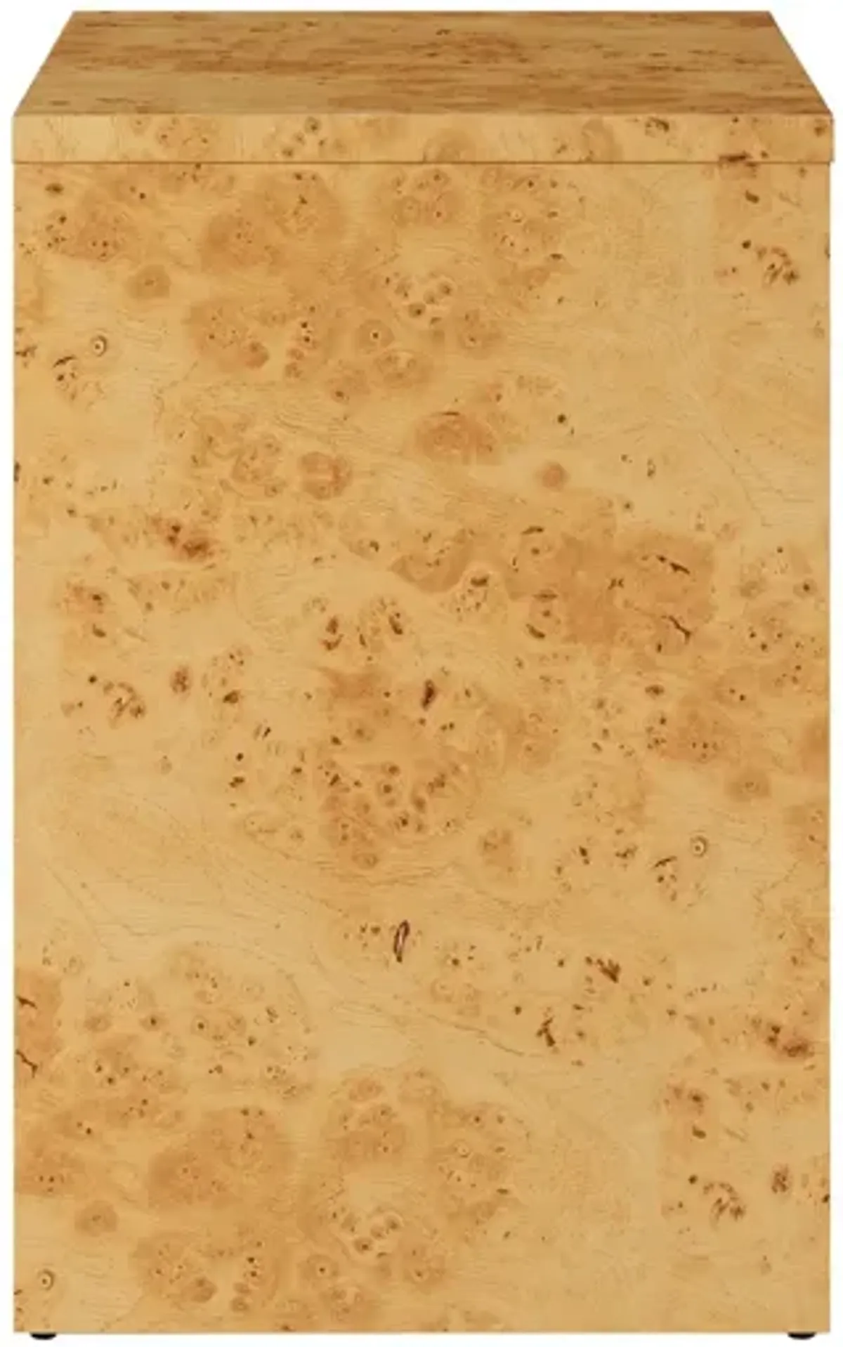 Hudson 1-Drawer Burl Wood Nightstand With Shelf