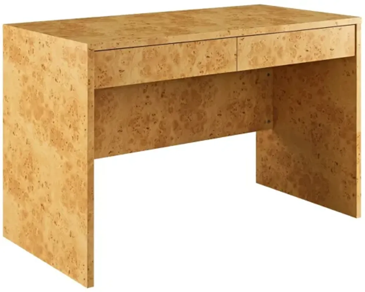 Hudson 2-Drawer Burl Wood Desk