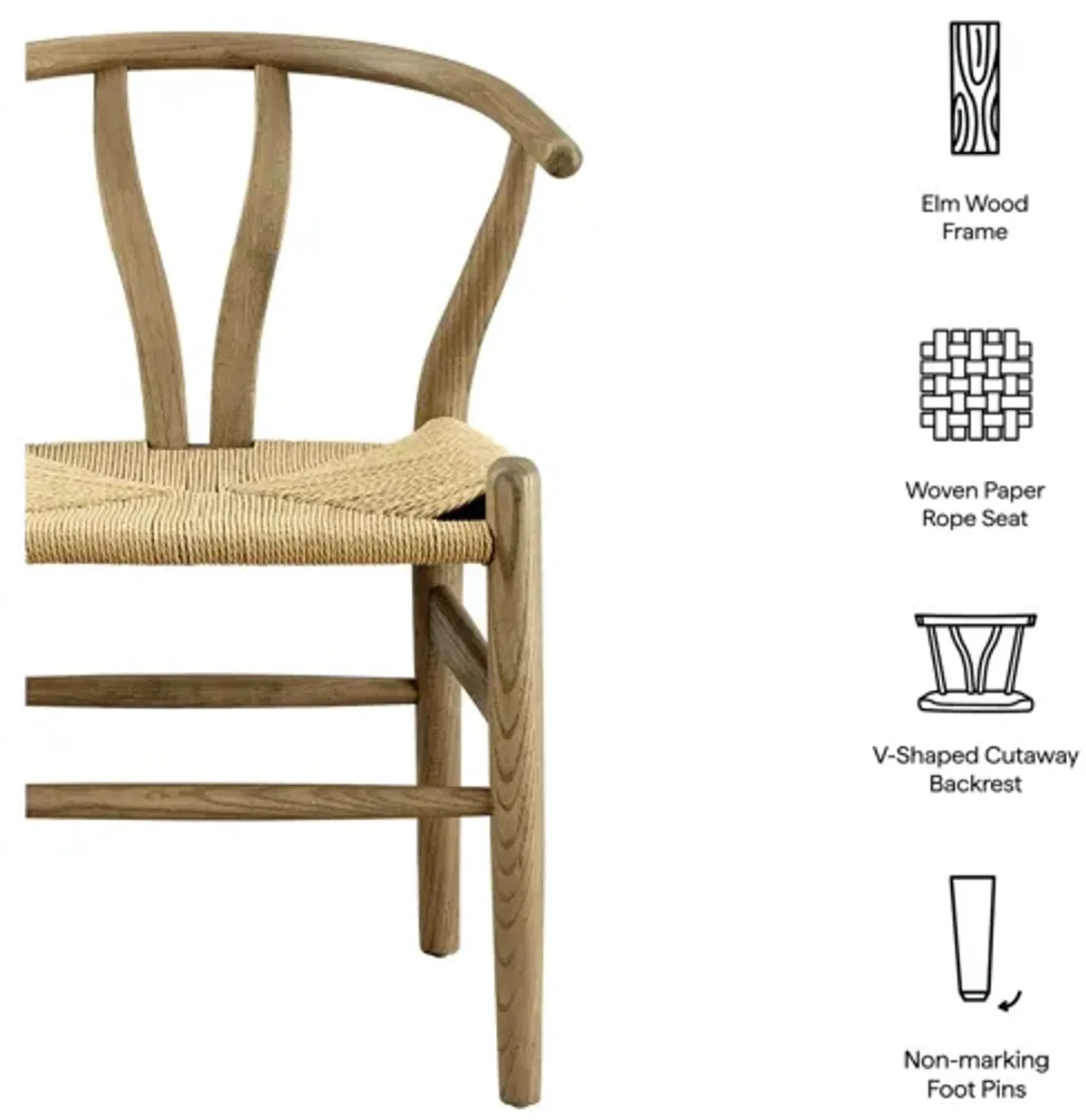 Amish 29" Wood Dining Chair - Grey