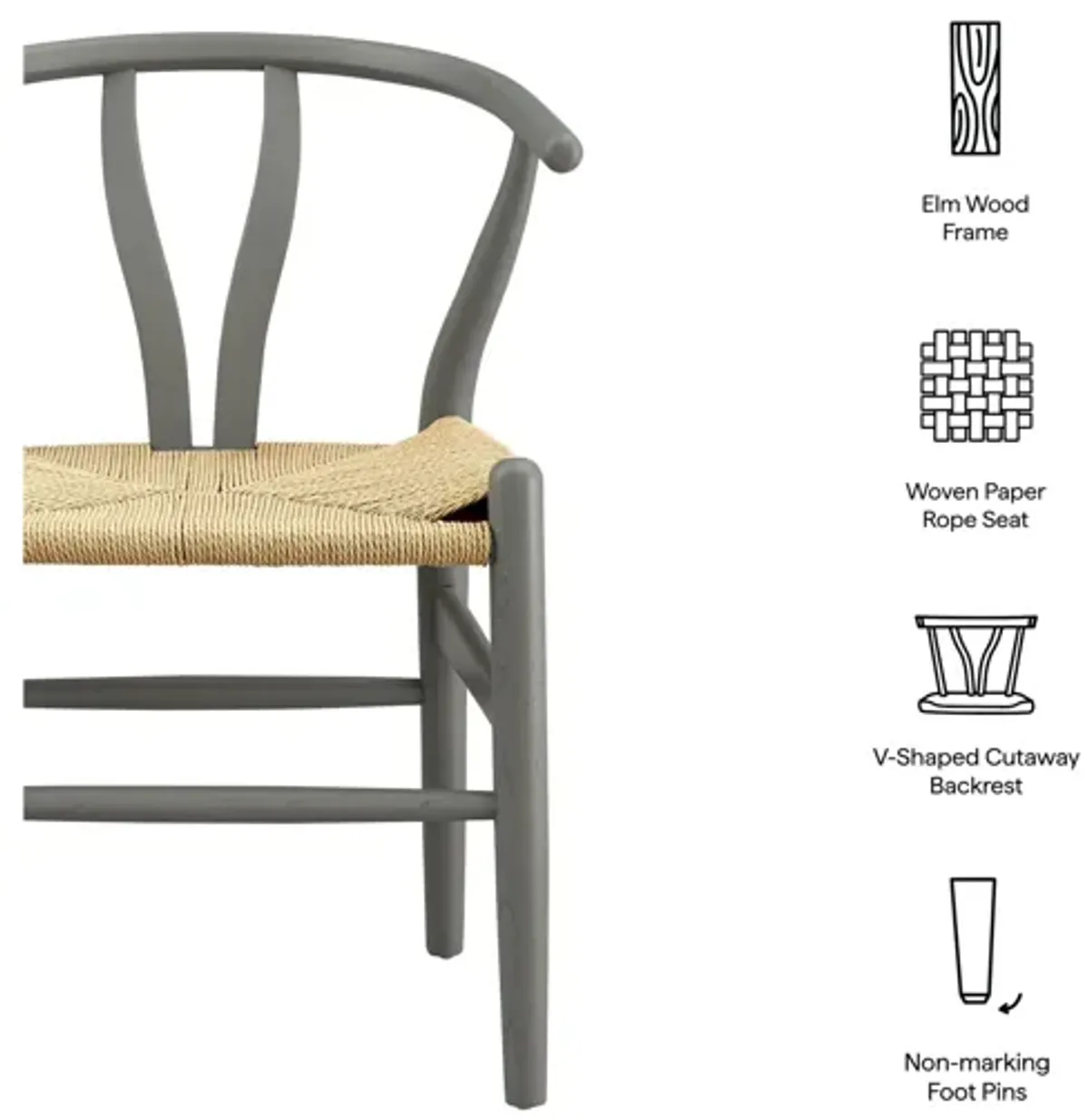 Amish 29" Wood Dining Chair - Light Gray
