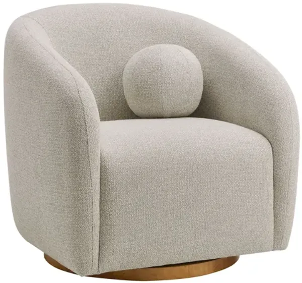 Holland Swivel Chenille Fabric Armchair  - Dove Gray