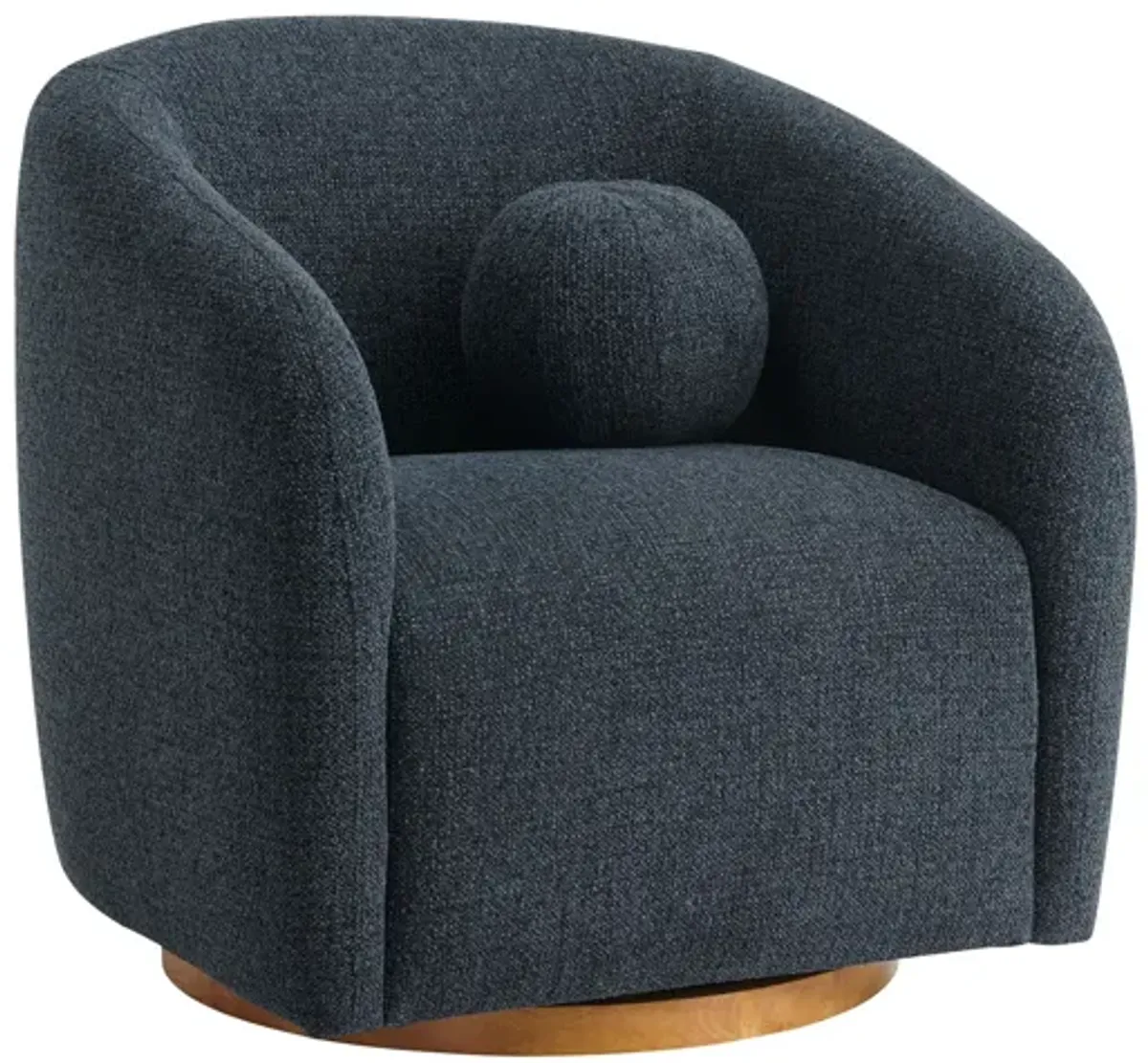 Holland Swivel Chenille Fabric Armchair  - Navy