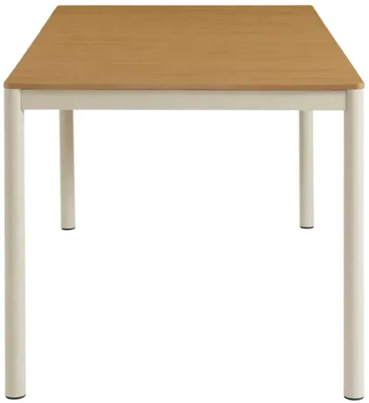 Finn 71" Outdoor Patio Aluminum Dining Table with Faux Wood Top