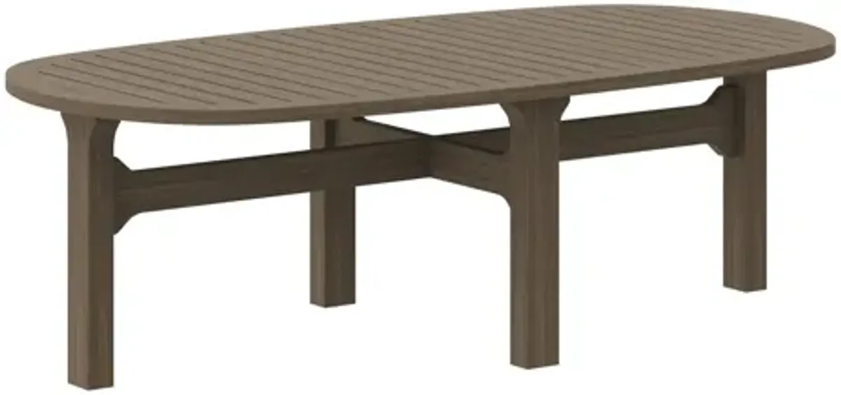 Saratoga Oval Outdoor Patio Teak Wood Coffee Table