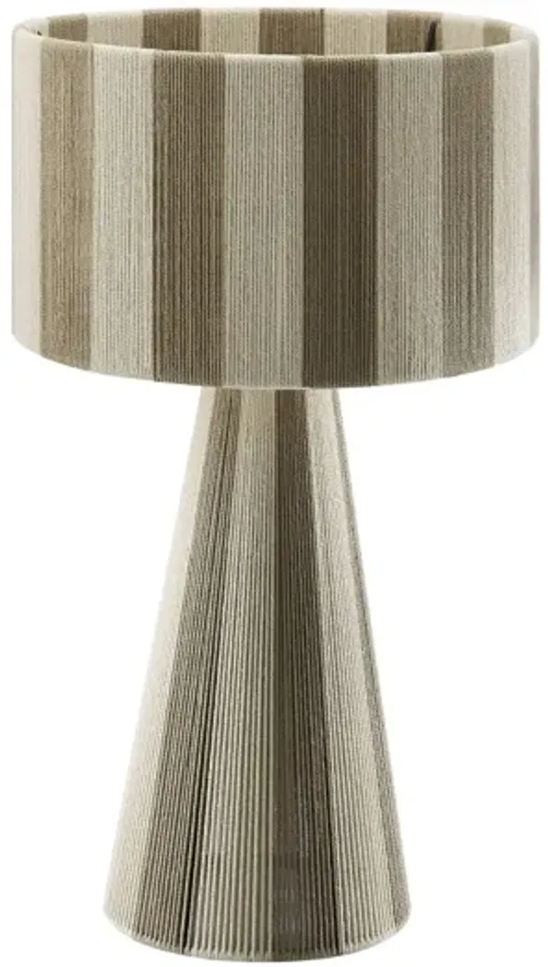 Renae Handwoven Cotton Thread Striped Table Lamp - Cobblestone