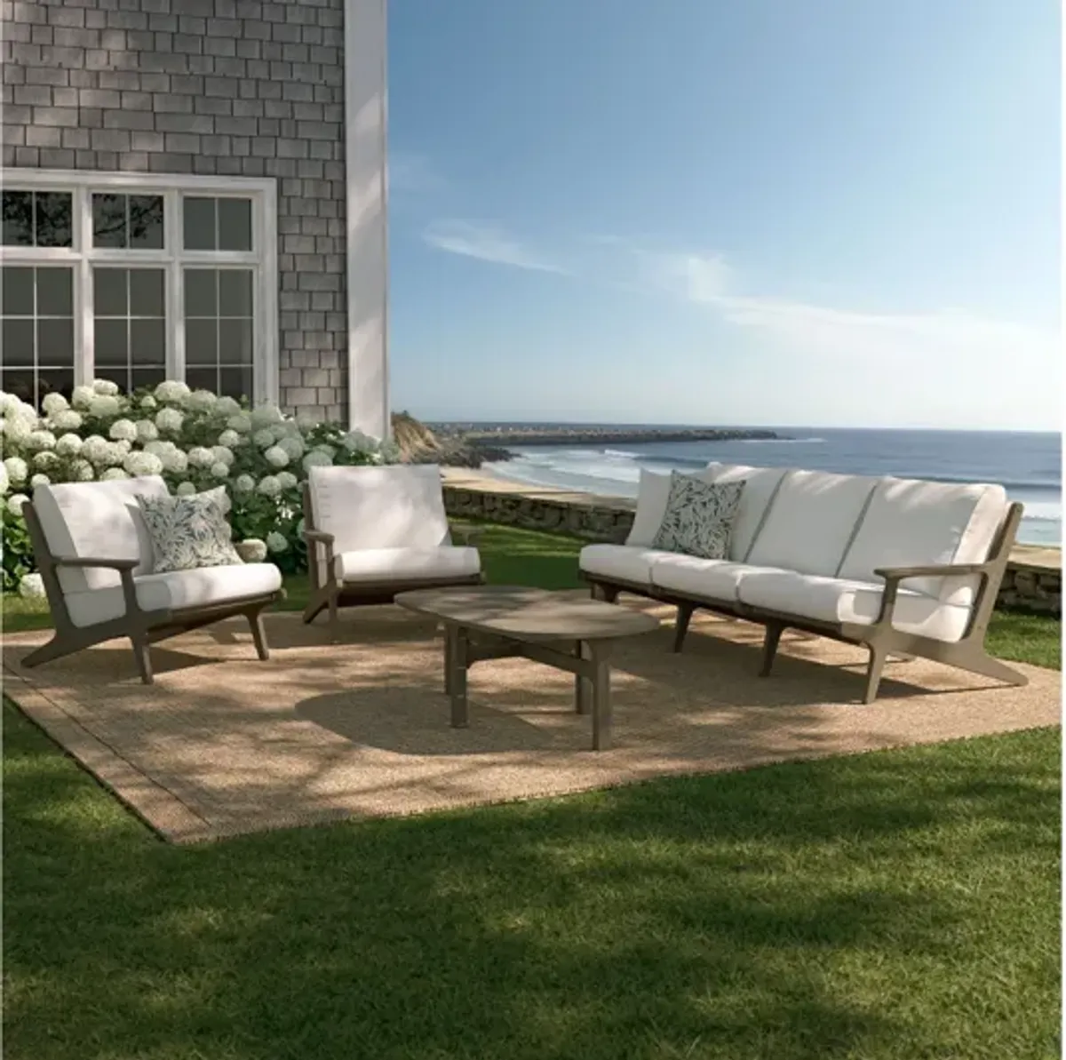 Saratoga 4-Piece Outdoor Patio Teak Wood Furniture Set by Modway