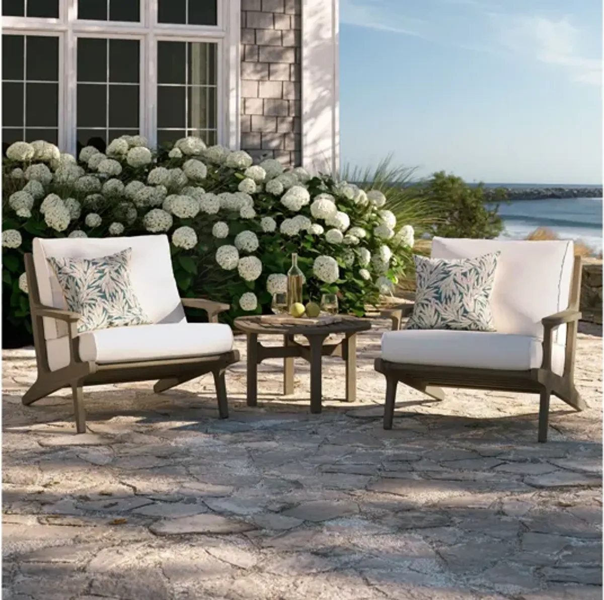 Saratoga 3-Piece Outdoor Patio Teak Wood Furniture Set with Lounge Chairs and Side Table by Modway