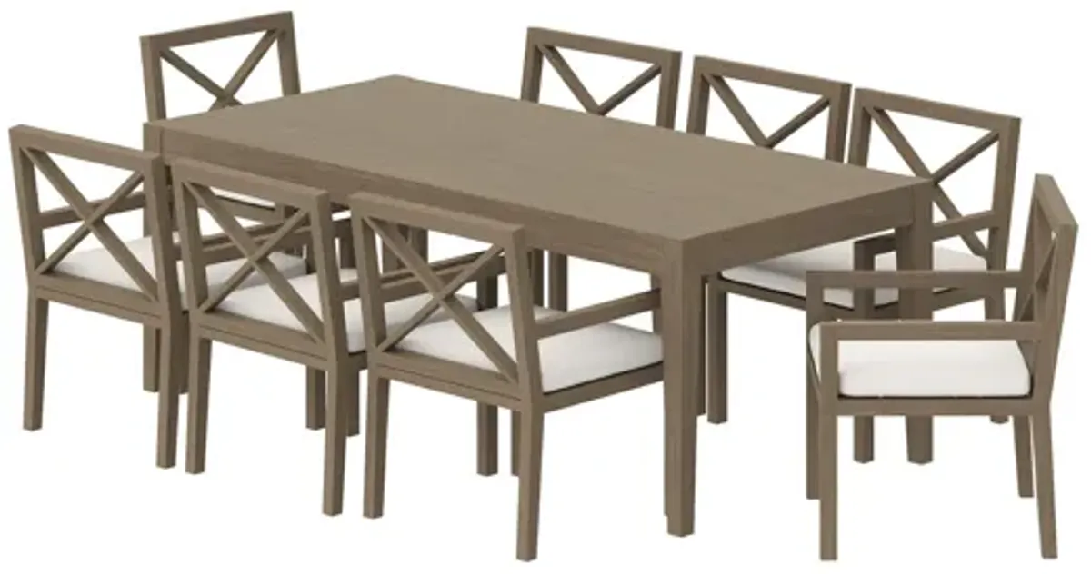 Northlake 9-Piece Outdoor Patio Teak Wood Dining Set by Modway