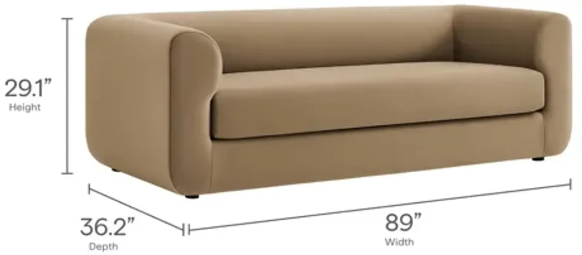 Leif 89" Performance Velvet Upholstered Sofa by Modway