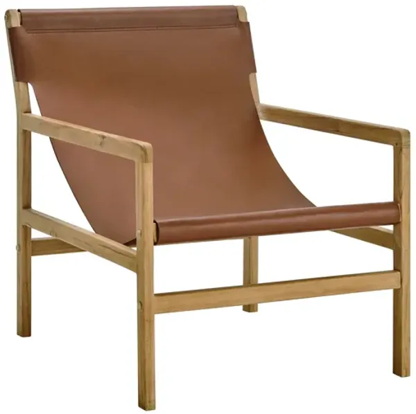 Sonora Leather Sling Chair by Modway