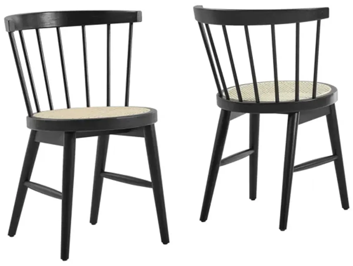 Lykke Curved Spindle Back Dining Chairs Set of 2 by Modway