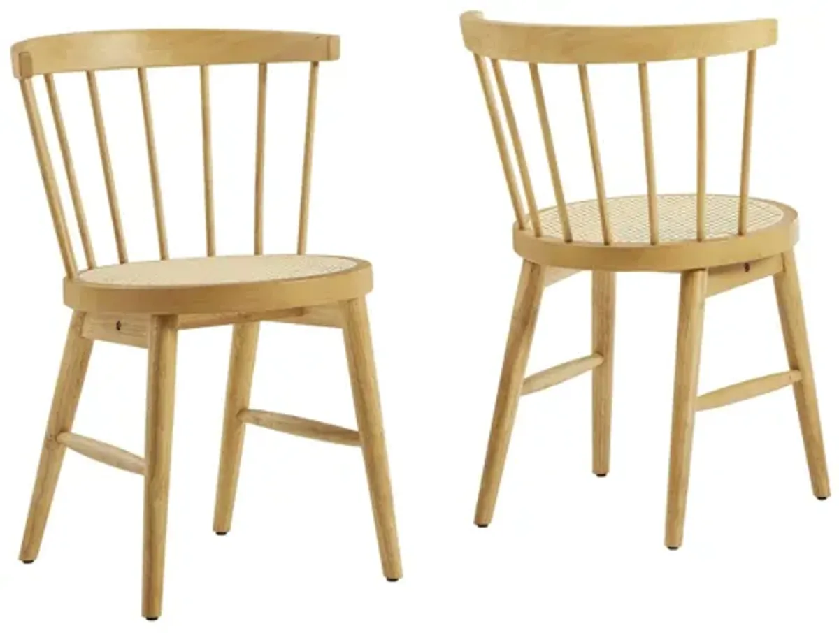 Lykke Curved Spindle Back Natural Dining Chairs (Set of 2)
