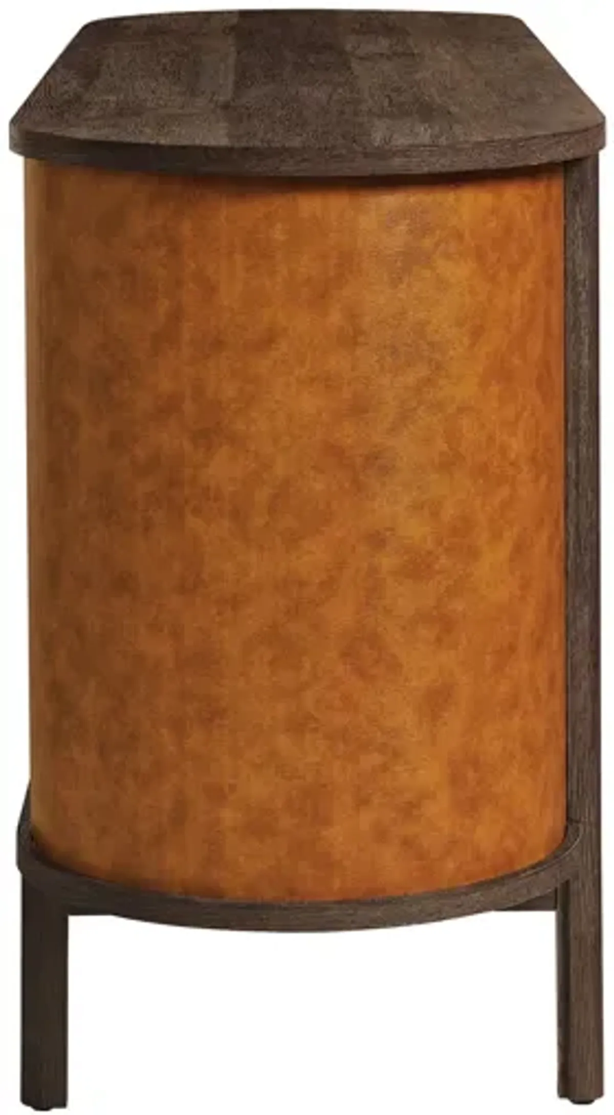 Coralie Curved 71" Vegan Leather Oval TV Stand by Modway