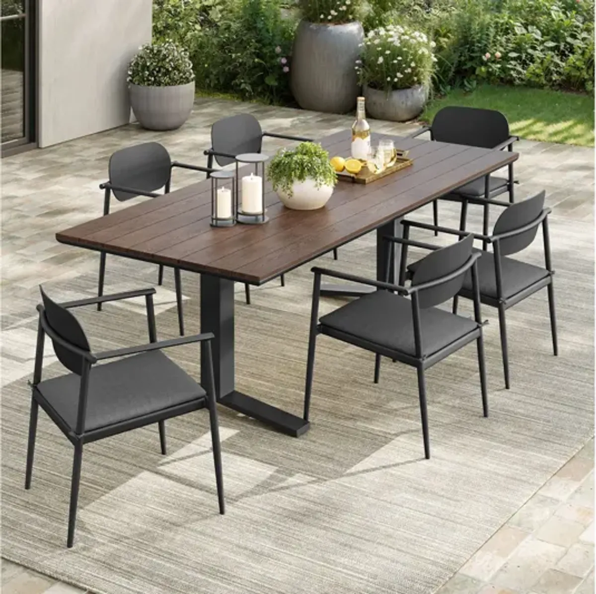 Aeris 7-Piece Outdoor Patio Aluminum Dining Set by Modway