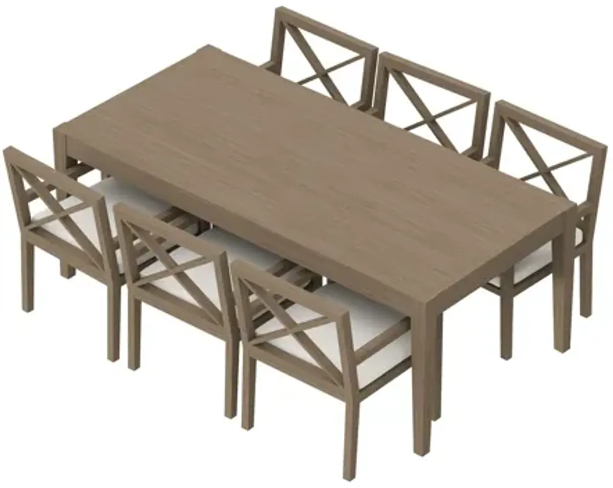Northlake 7-Piece Outdoor Patio Teak Wood Dining Set by Modway