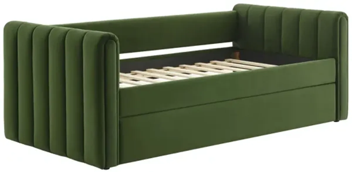 Veyla Channel Tufted Performance Velvet Twin Daybed With Trundle by Modway