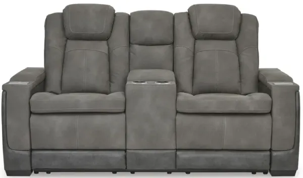 Next-Gen Slate Durapella Power Reclining Loveseat With Console