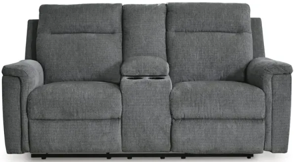 Barnsana Gravel Power Reclining Loveseat With Console