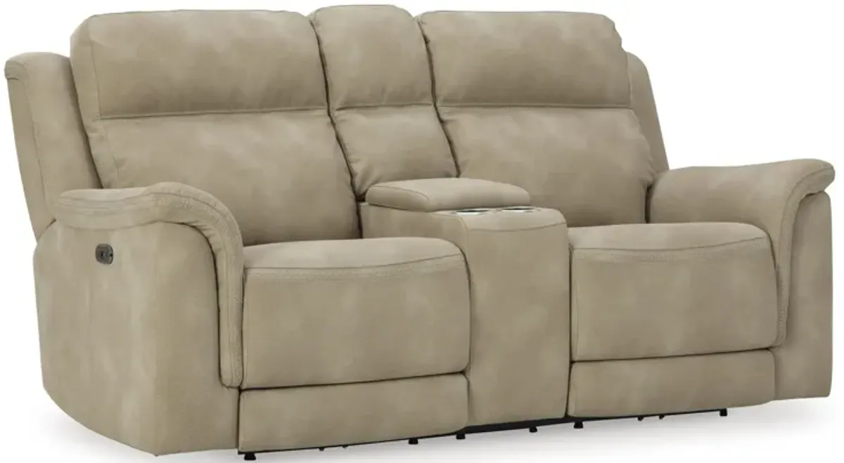 Next-Gen Sand Durapella Power Reclining Loveseat With Console