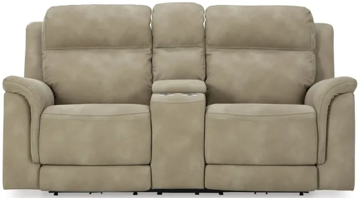 Next-Gen Sand Durapella Power Reclining Loveseat With Console