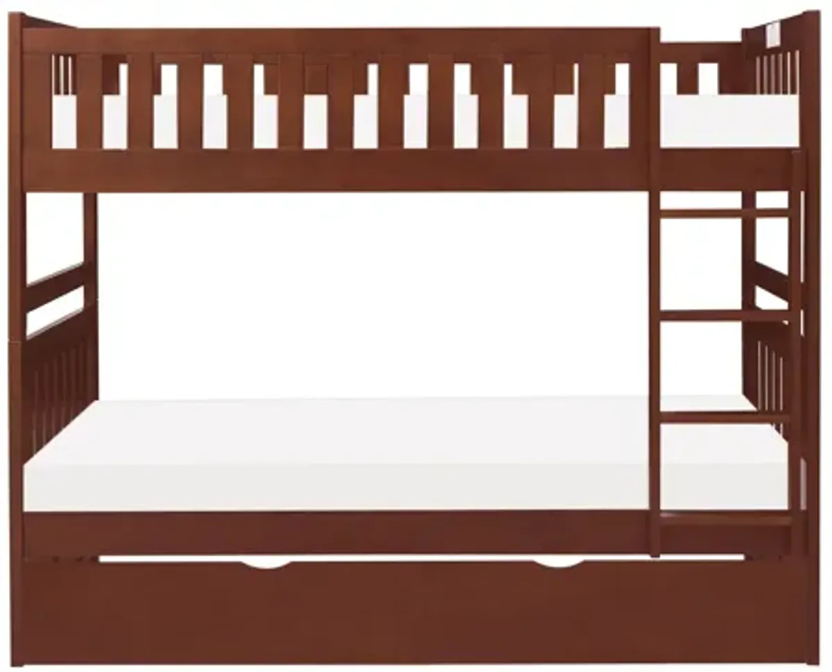 Rowe Dark Cherry Twin/Twin Bunk Bed with Trundle