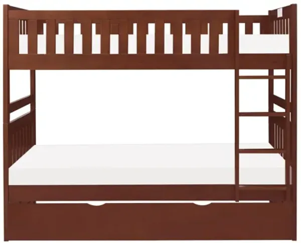 Rowe Dark Cherry Twin/Twin Bunk Bed with Trundle