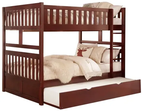 Rowe Dark Cherry Full/Full Bunk Bed with Twin Trundle