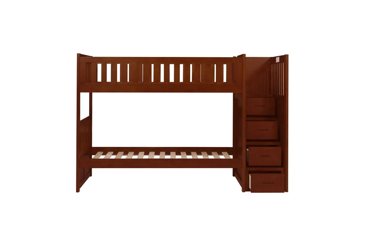 Rowe Dark Cherry Twin/Twin Step Bunk Bed