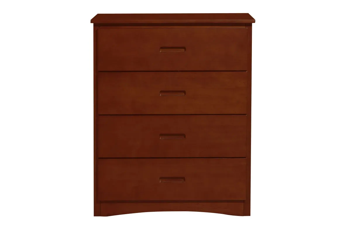 Rowe Dark Cherry Twin/Twin Captain Bed with Trundle and Storage Drawers + Chest